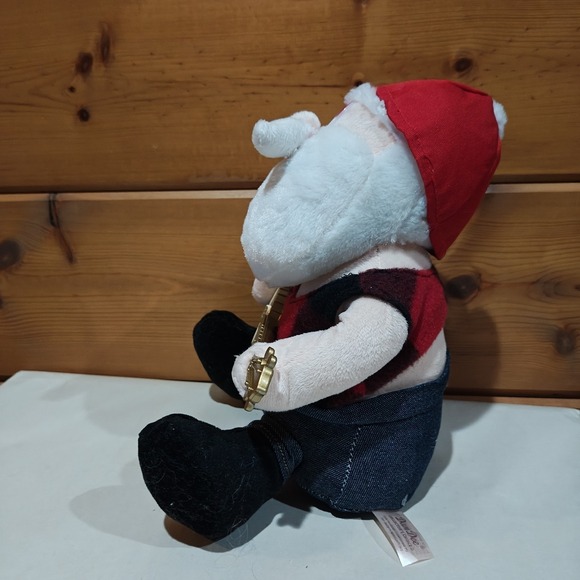 Dan Dee Singing Guitar Playing Stuffed Santa Vintage Christmas Plush Banjo Sits - Picture 3 of 9